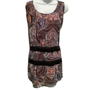 KARDASHIAN KOLLECTION ABSTRACT PRINT SHIFT DRESS M